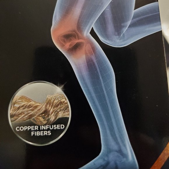 NEW - Coppertek Professional Unisex Copper Infused Compression Knee Sleeve, Sz M - Picture 7 of 8